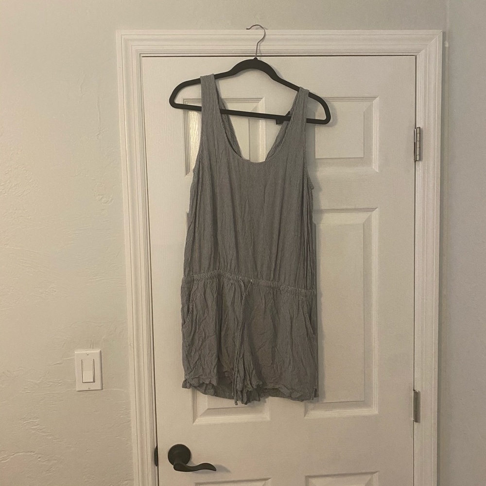 Striped Cinched Romper